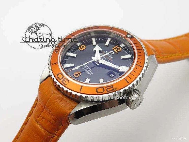 0108 Reliable Planet Ocean Professional SS V6F 37mm Ladies Orange Bezel On Orange Leather Strap A 8255